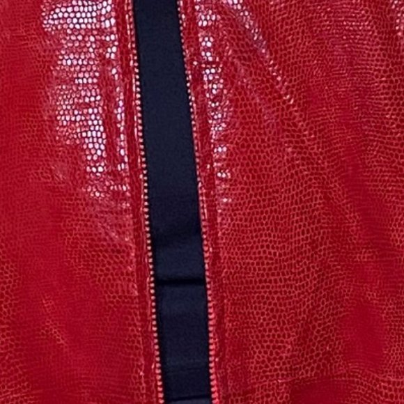 Red Leather Jacket Coat - Picture 4 of 5